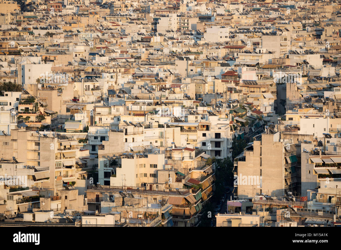 Blick über die Stadt Athen von Philopappos Hügel, Athen, Griechenland, Europa Stockfoto