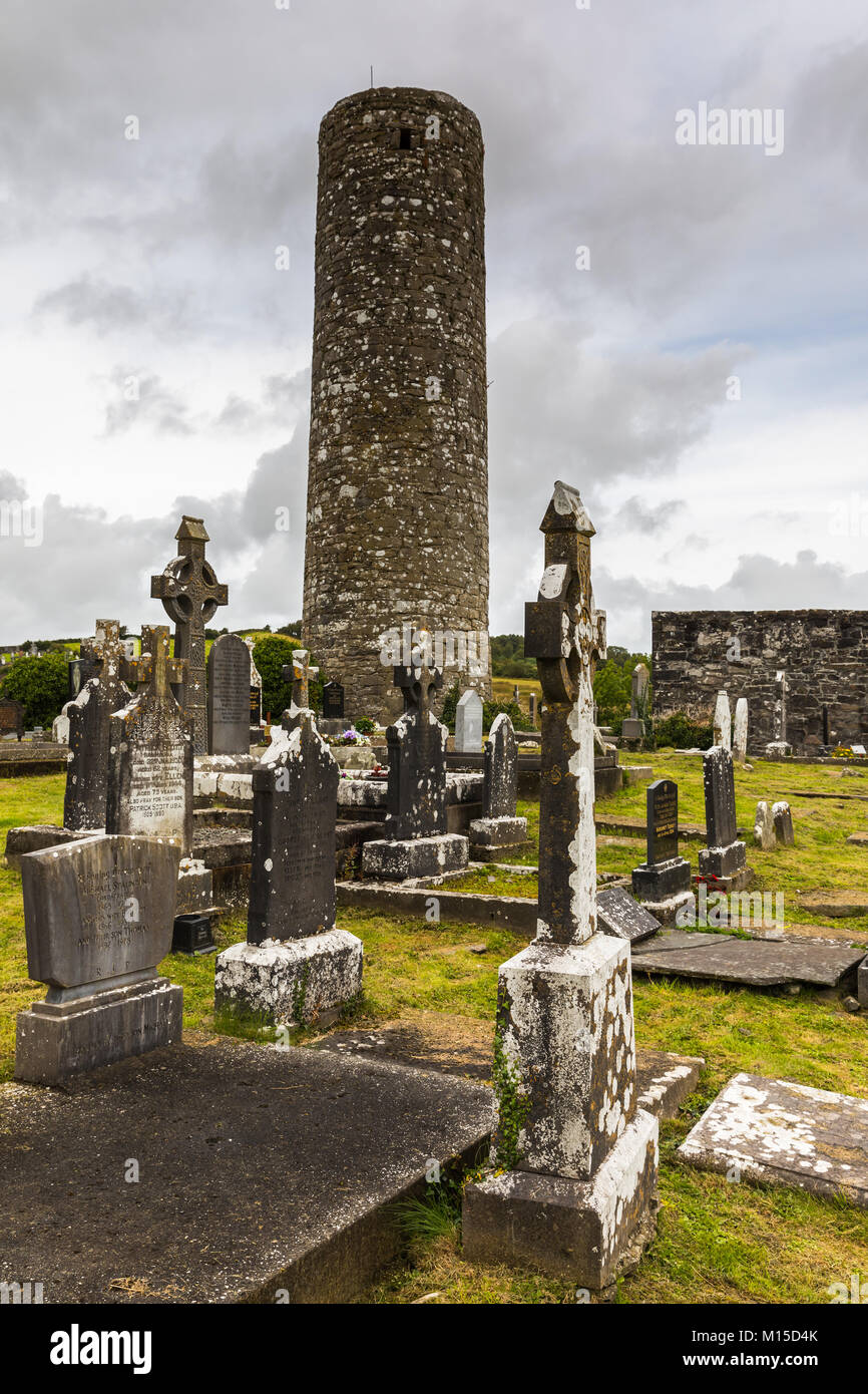 Aughagower Friedhof im County Mayo, Irland Stockfoto