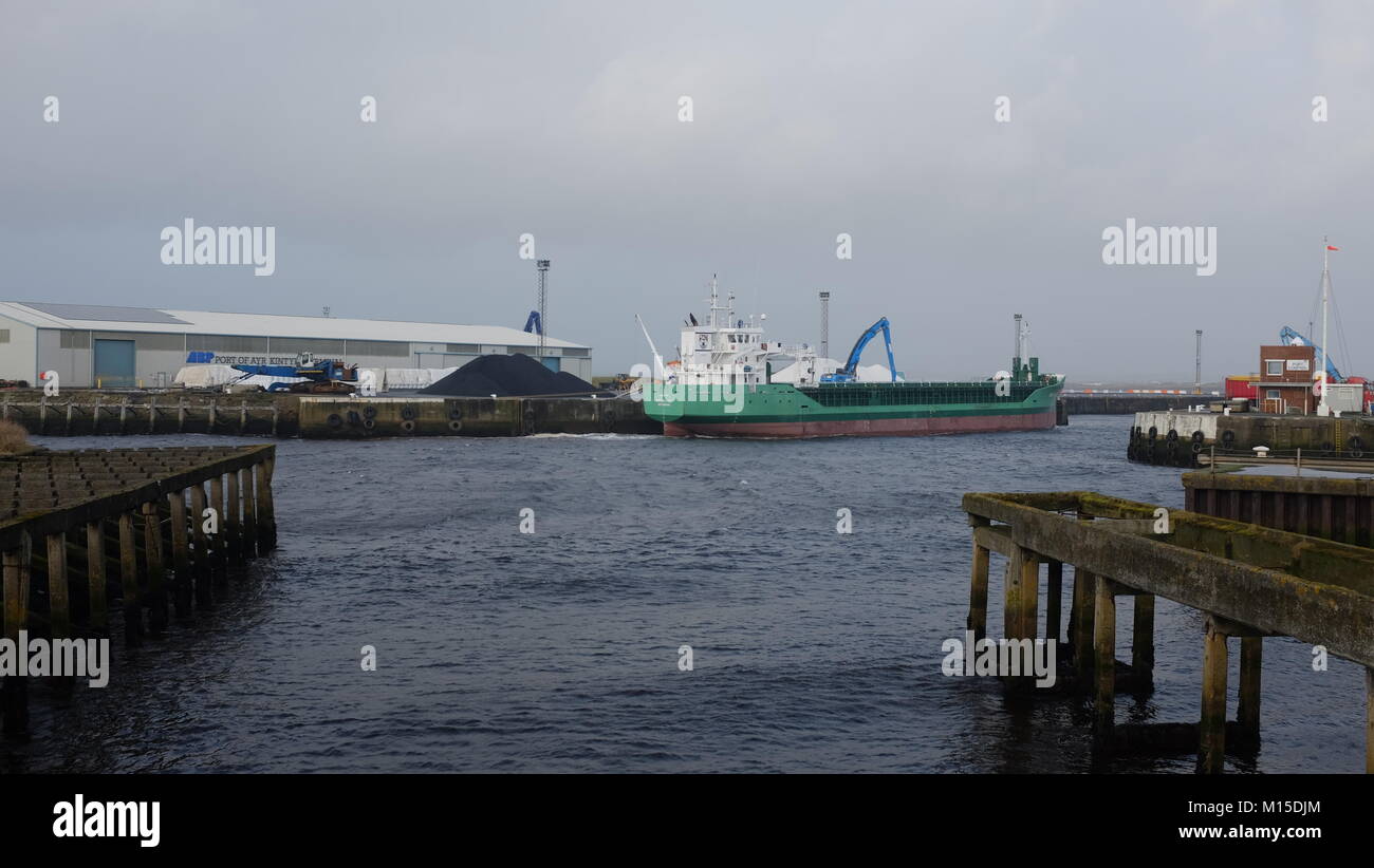 Ayr Schottland Hafen war einst ein belebter Hafen für Fischerboote und Fracht. Jetzt ist es selten benutzt. Stockfoto