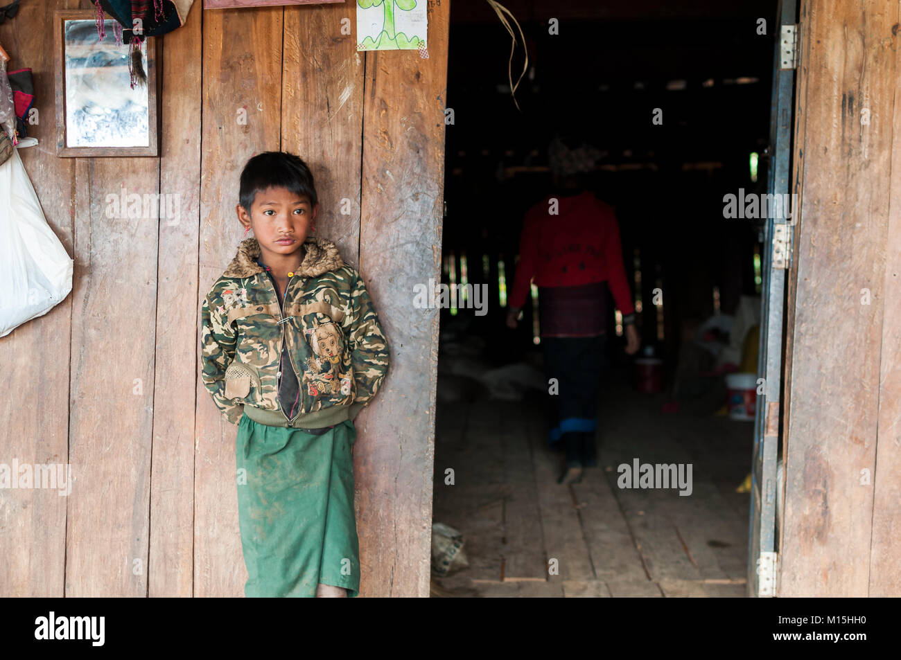 KENGTUNG, MYANMAR - NOVEMBER, 2016: Die Hügel in der Nähe von Keng Tung werden von stammesdörfer unterschiedlicher Traditionen und etnicity besiedelt. Stockfoto