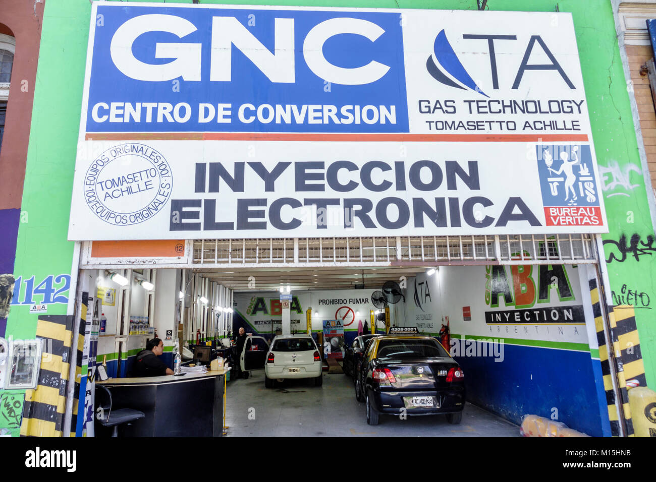 Buenos Aires Argentinien, San Telmo, TA Gas Service Garage, Umstellungszentrum, GNC, komprimiertes Erdgas, GNV, CNG, NGV, sauberer Kraftstoff, Auto, Eingang, hispanisch, ARG17 Stockfoto