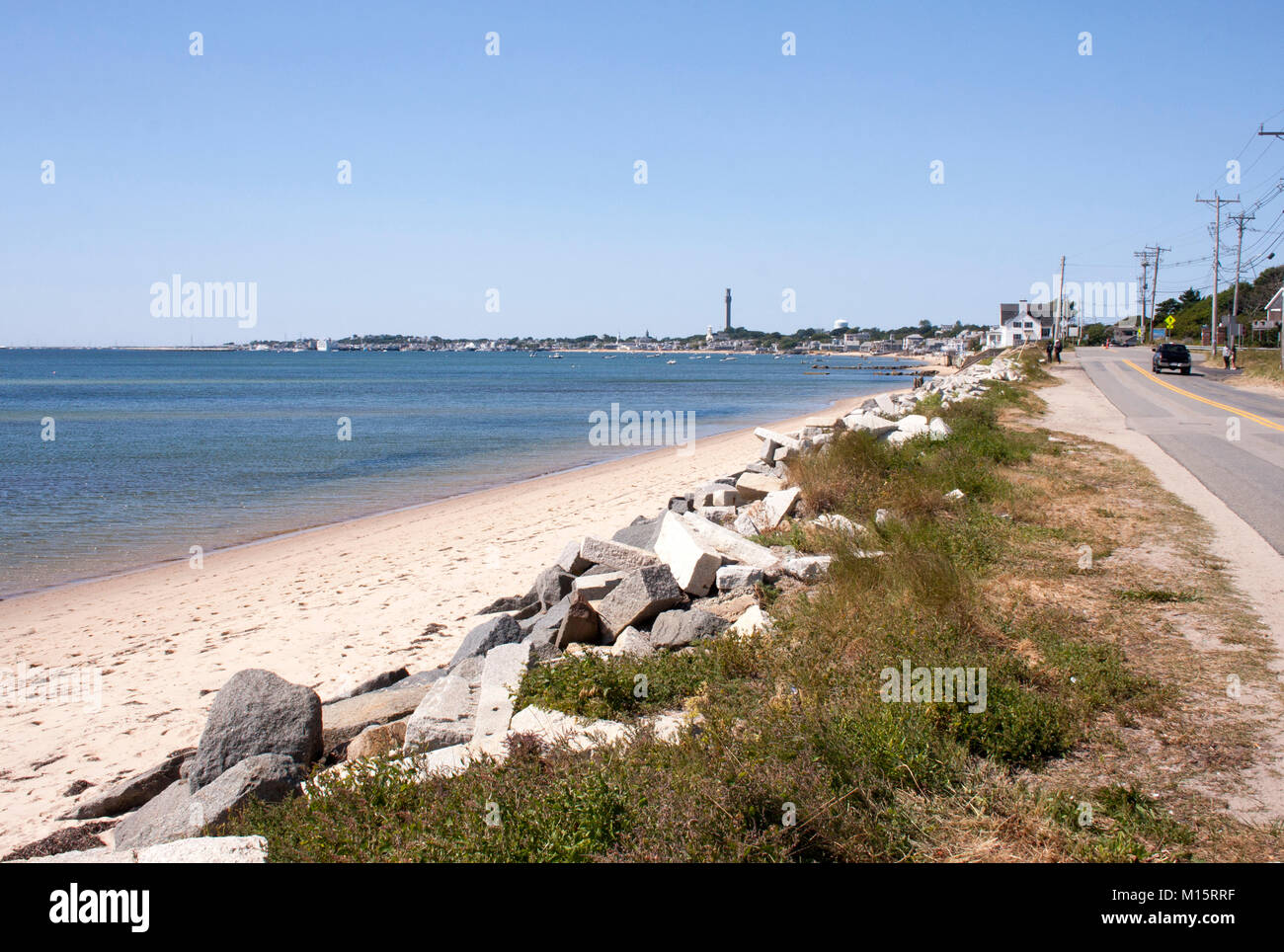 Anzeigen von Provincetown, Cape Cod und der Pilgrim Monument Stockfoto