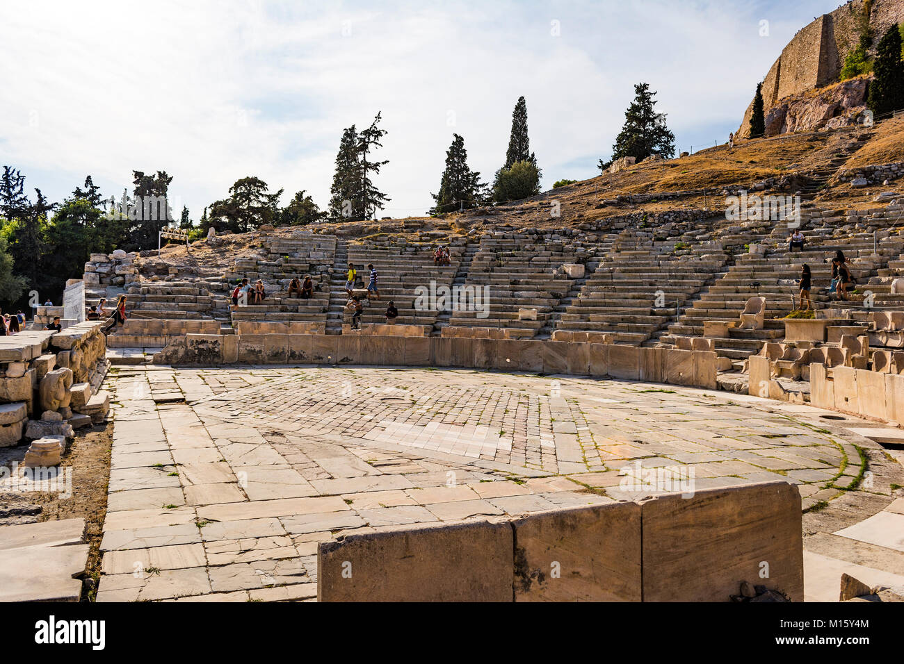 Athen, Griechenland, 24. SEPTEMBER 2017: Theater des Dionysos. Der große griechische Tragödien von Sophokles und Euripides wurden hier durchgeführt. Stockfoto