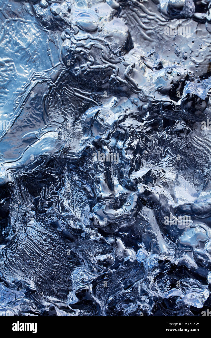 Eis Strukturen, Detail, Gletscherlagune Jökulsárlón, den Vatnajökull, Nationalpark, Hornarfjoerdur, Osten Island, Island Stockfoto