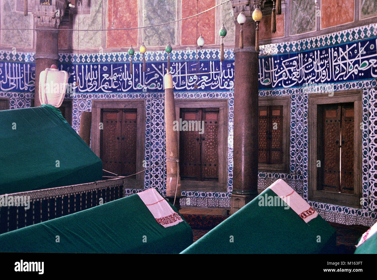 Innenraum der Osmanischen türkischen Sultan Suleiman oder Süleyman des Prächtigen Grab, im Inneren der Suleimaniye Moschee, Istanbul, Türkei Stockfoto