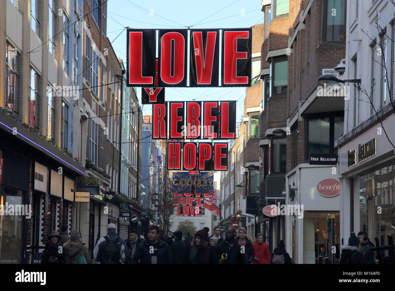 Frieden und Liebe Carnaby street london Stockfoto
