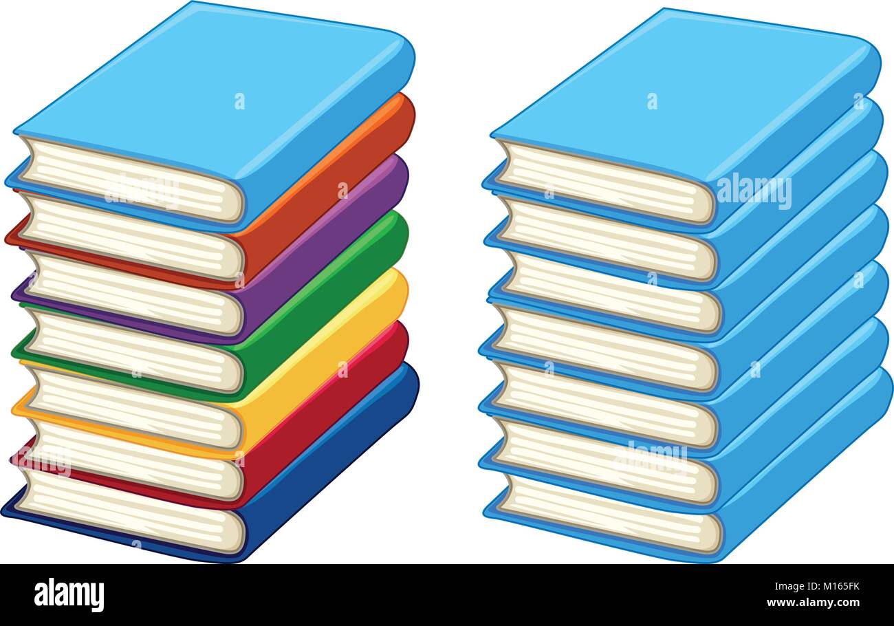 Zwei Stapel dicker Bücher Abbildung Stock Vektor