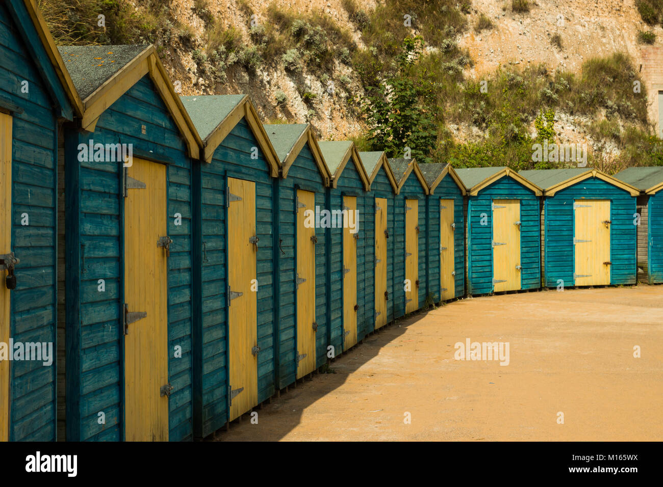 Strandhütten in Folge Stockfoto