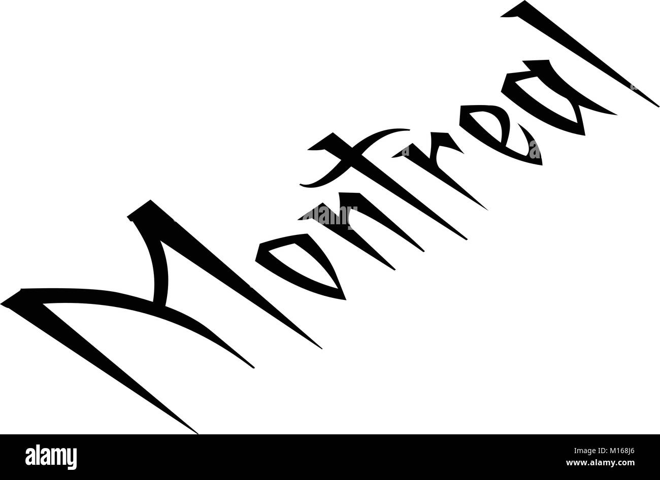 Montreal Text zeichen Abbildung auf weißem Hintergrund Stock Vektor