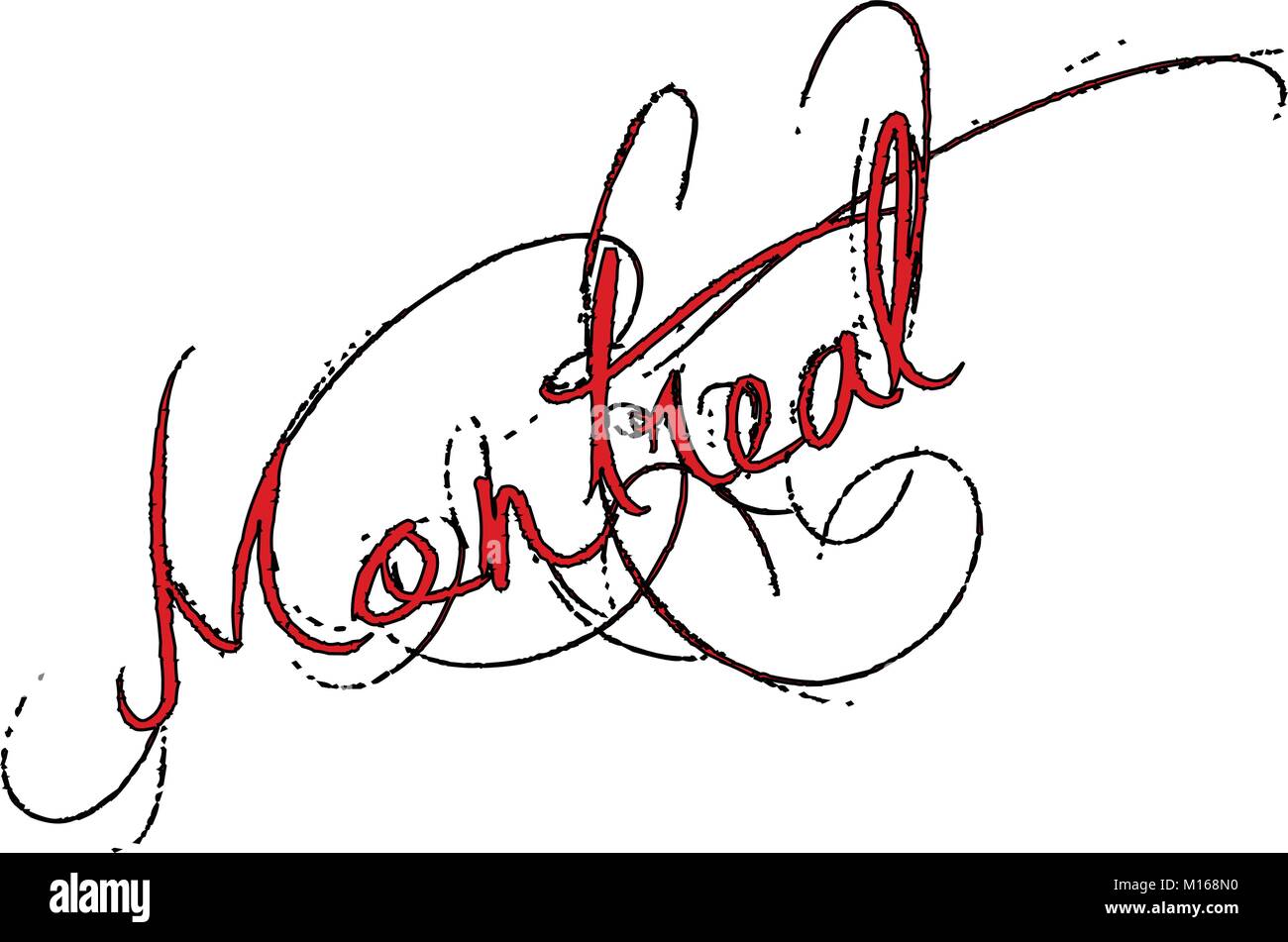 Montreal Text zeichen Abbildung auf weißem Hintergrund Stock Vektor