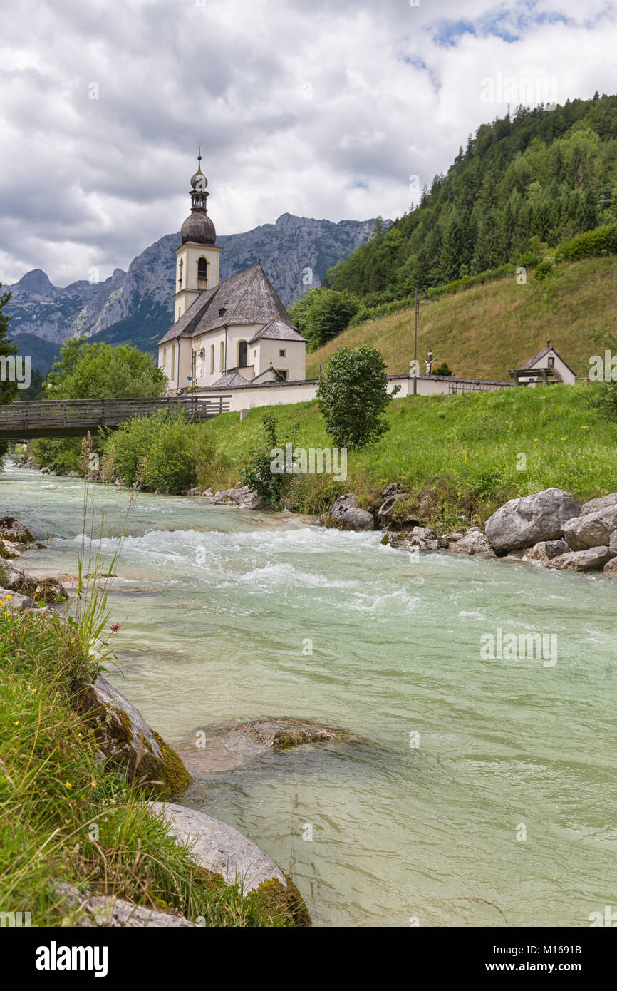 Kirche von Ramsau bei Berchtesgaden in Deutschland Bayerische Alpen Stockfoto
