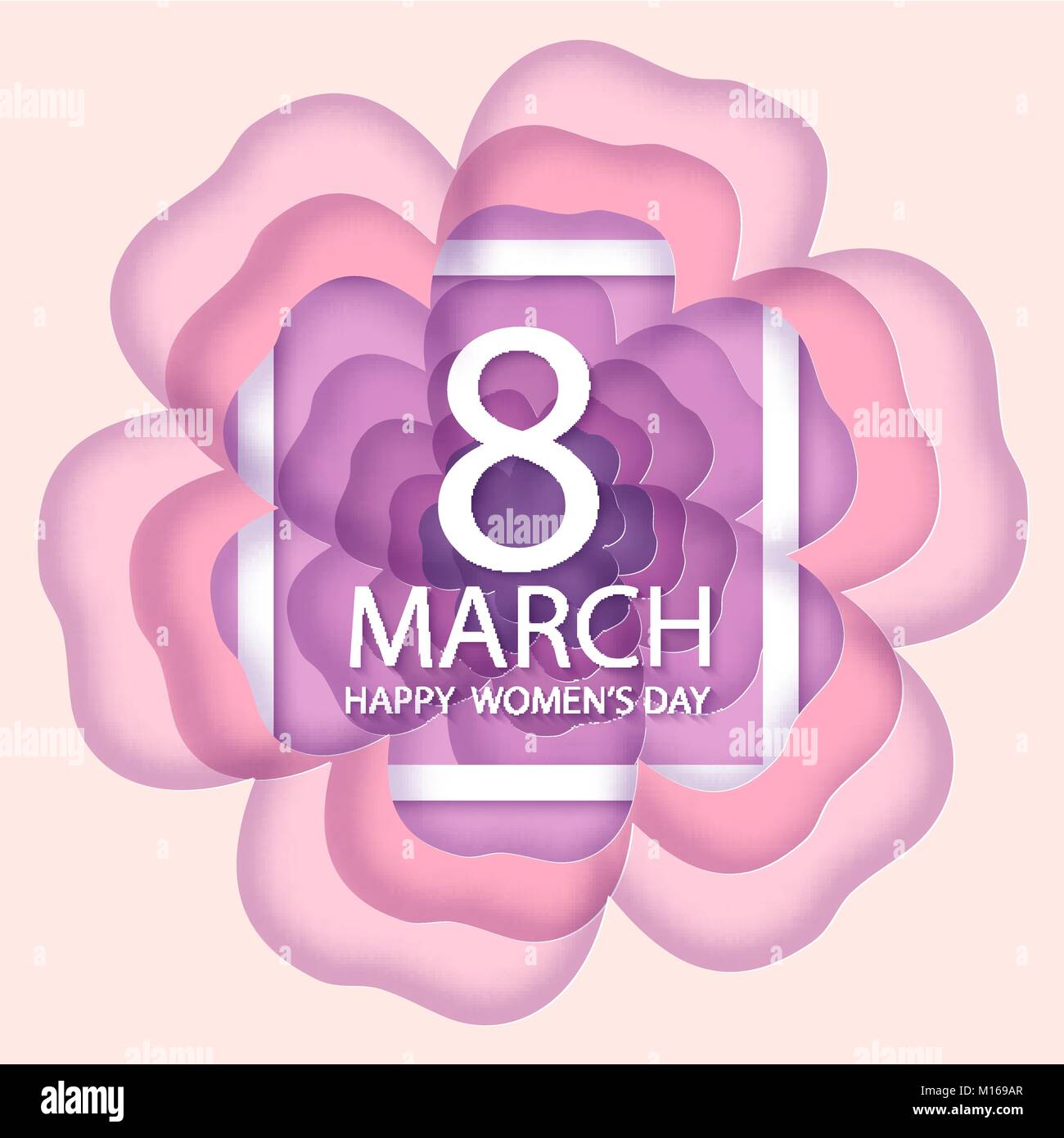 Happy Tag der Frauen. Papier Blume urlaub Hintergrund Stock Vektor