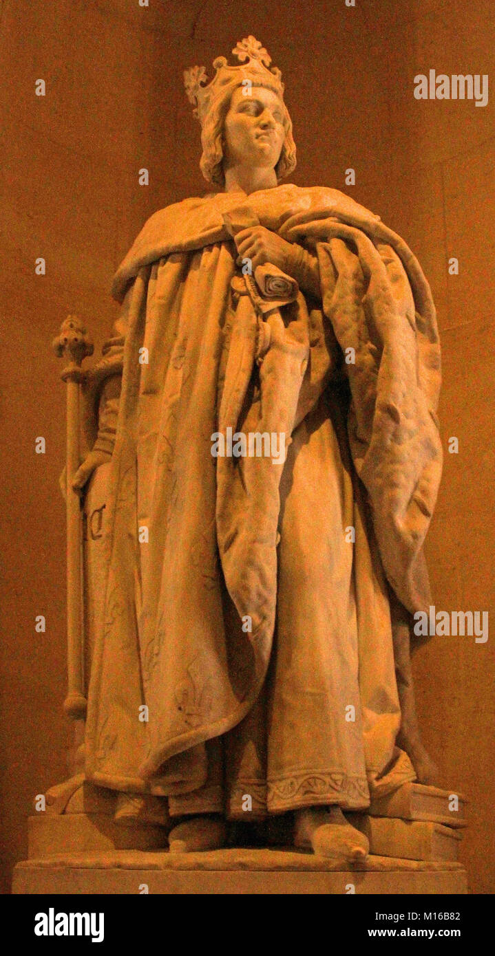 Marmor Skulptur Statue von Karl V., dem Weisen, König von Frankreich