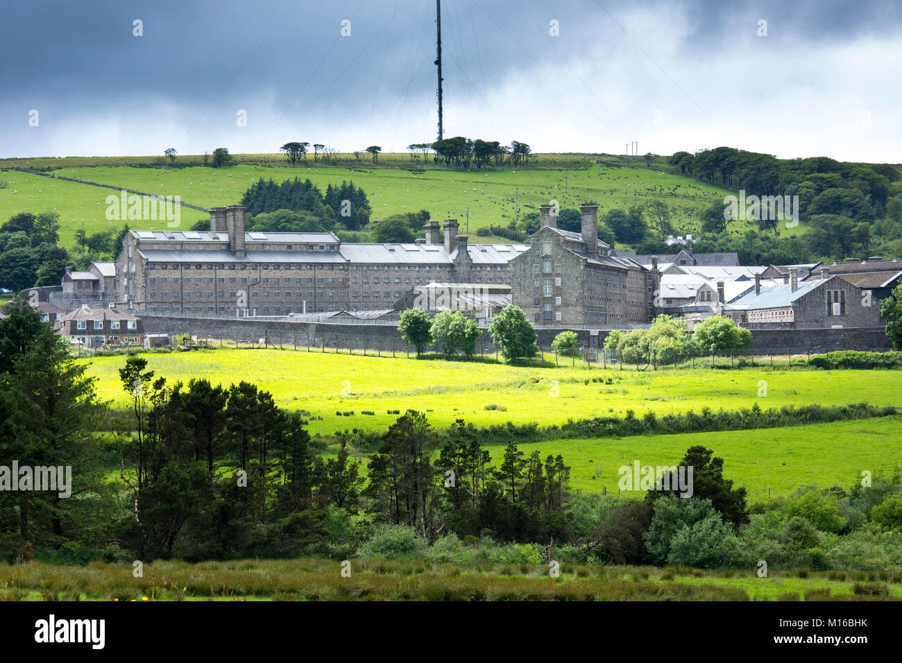HM Prison Dartmoor ist eine Kategorie C Männer top Sicherheit Gefängnis in Princetown in Dartmoor in der Grafschaft Devon, England Stockfoto