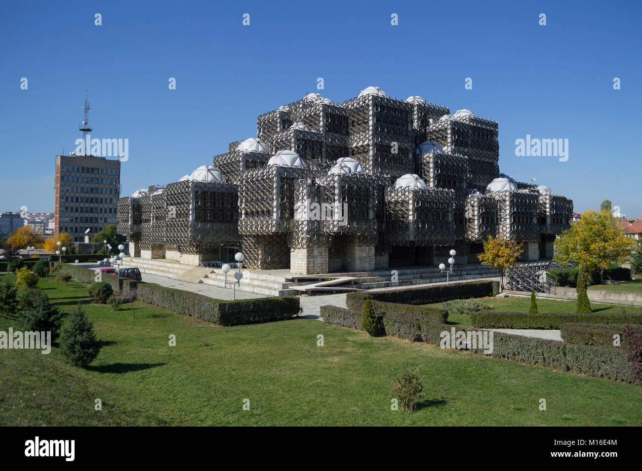 Nationale Bibliothek von Kosovo in Pristina Stockfoto