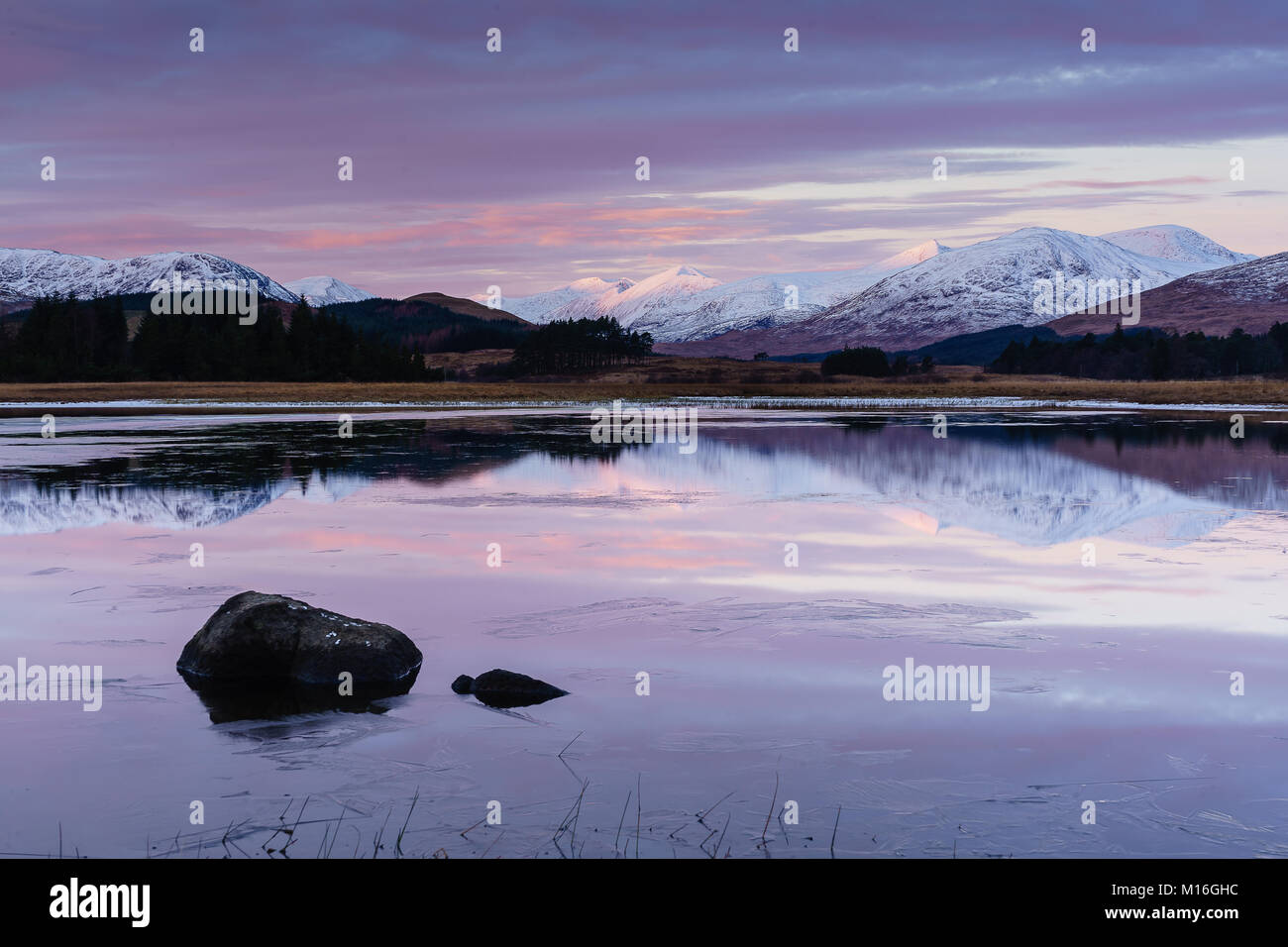 Der Schwarze Berg, Loch Tulla und Rannoch Moor Stockfoto