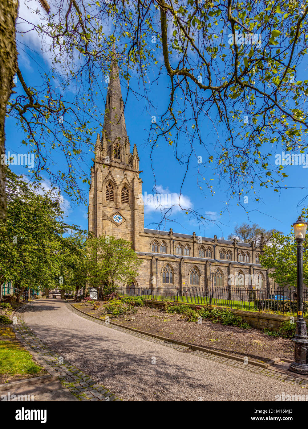 Preston Pfarrkirche. St. Johannes und St. Georg der Märtyrer. Das Münster Kirche Johannes der Evangelist in Preston City Center. Stockfoto