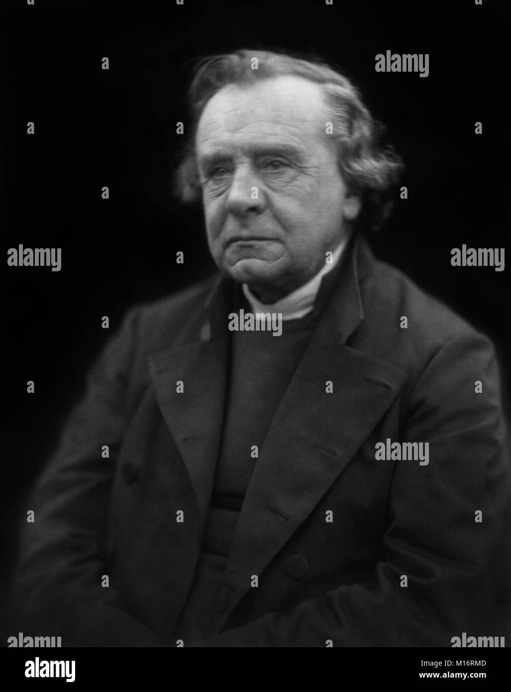 Samuel Wilberforce FRS (1805-1873), Bischof von Oxford und dritten Sohn von William Wilberforce, war ein Gegner von Darwins Theorie der Evolution durch natürliche Selektion und berühmt Thomas Henry Huxley zu den Themen im Oxford University Museum of Natural History in 1860 diskutiert. (Restaurierte und erweiterte Bild von fotografischen Drucken von Julia Margaret Cameron, 1872). Stockfoto