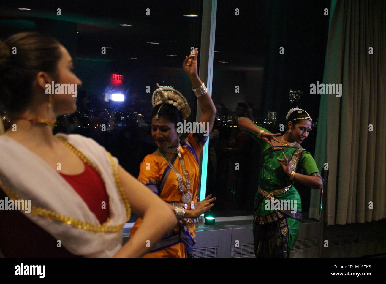 Uno, New York, USA. 26 Jan, 2018. Indische Mission der UN-Tänzerinnen in Indiens auf UN-Tag der Republik. Foto: Matthew Russell Lee/Innere Stadt Drücken Sie Credit: Matthew Russell Lee/Alamy leben Nachrichten Stockfoto