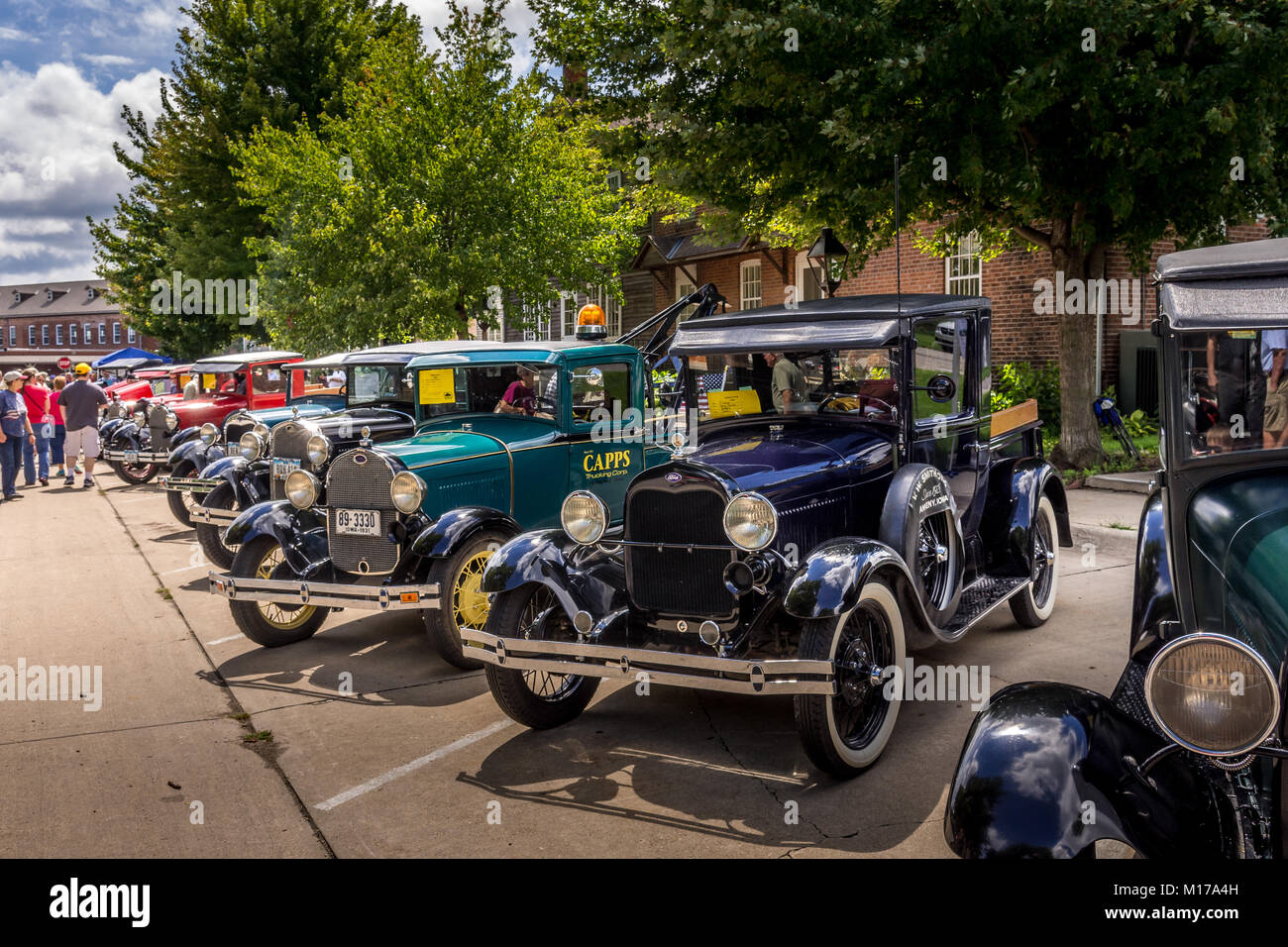 Modell T Autos auf Anzeige in Amana Colonies, Iowa Stockfoto