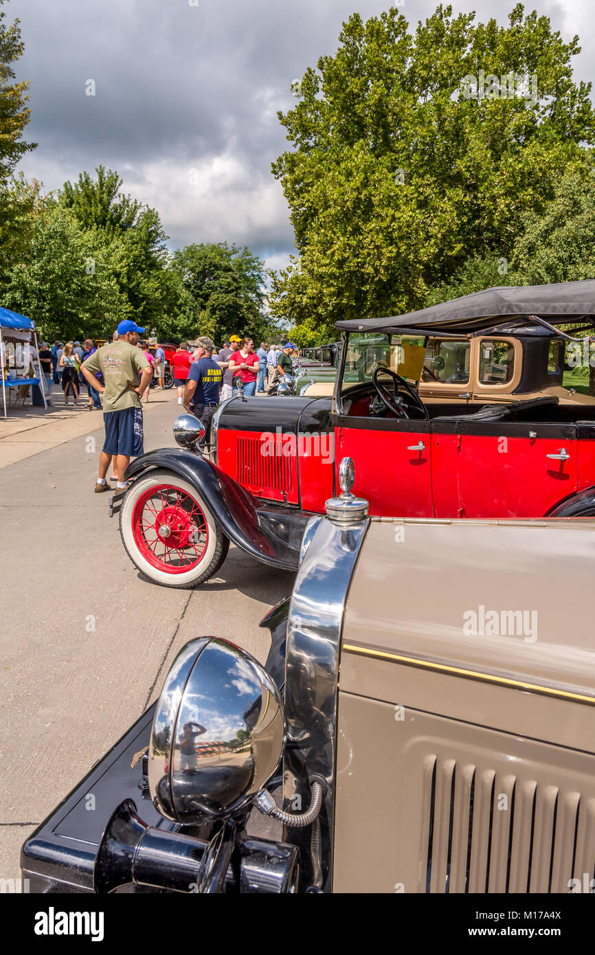 Modell T Autos fotografiert in Amana Kolonien, Iowa Stockfoto