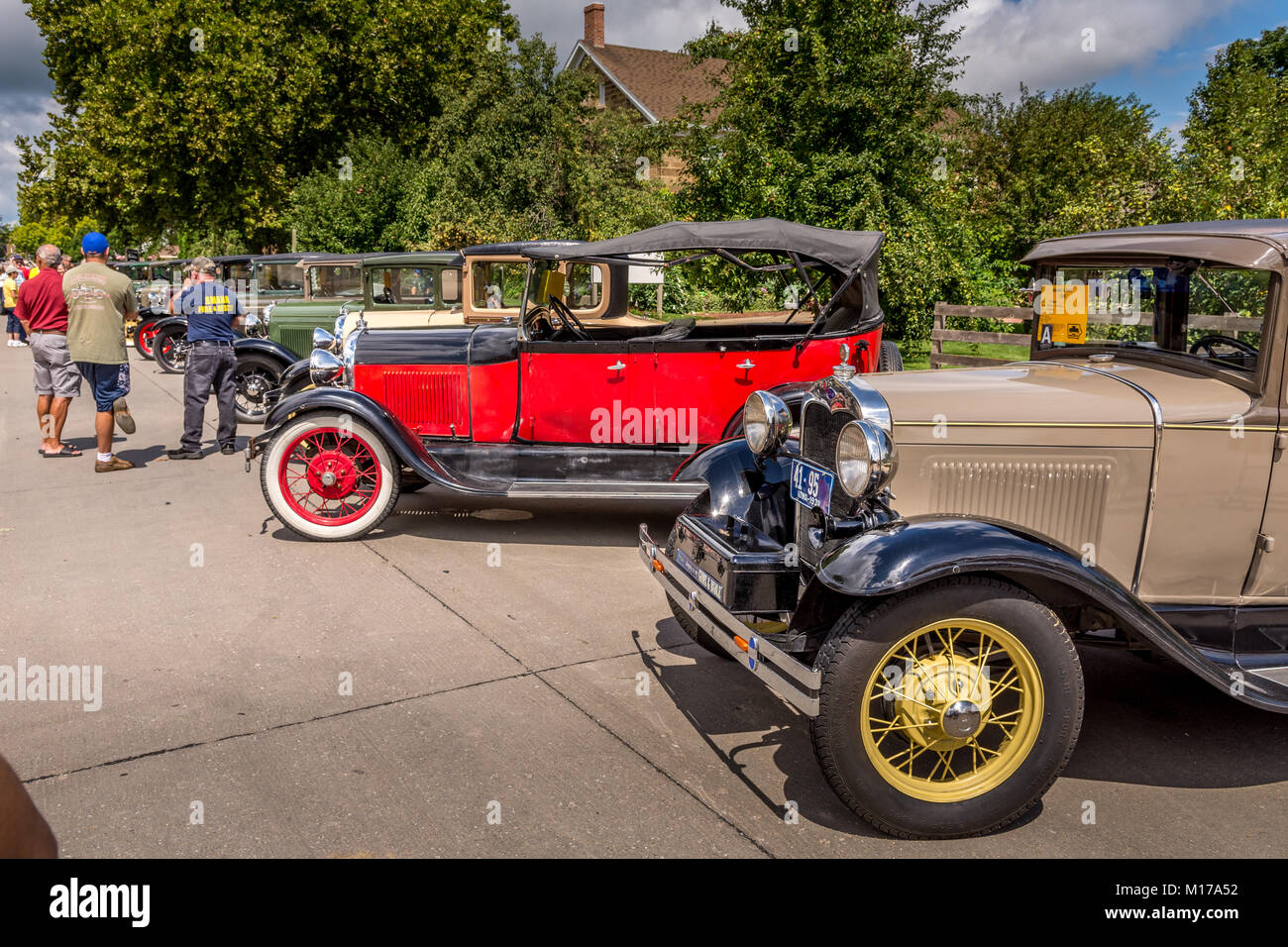 Modell T Autos fotografiert in Amana Kolonien, Iowa. Stockfoto