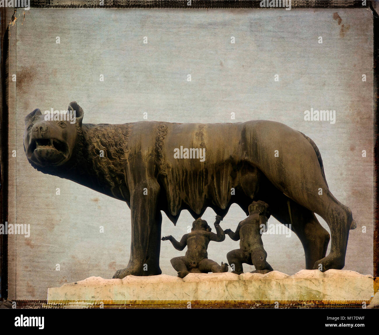 Wölfin Mit Romulus Und Remus