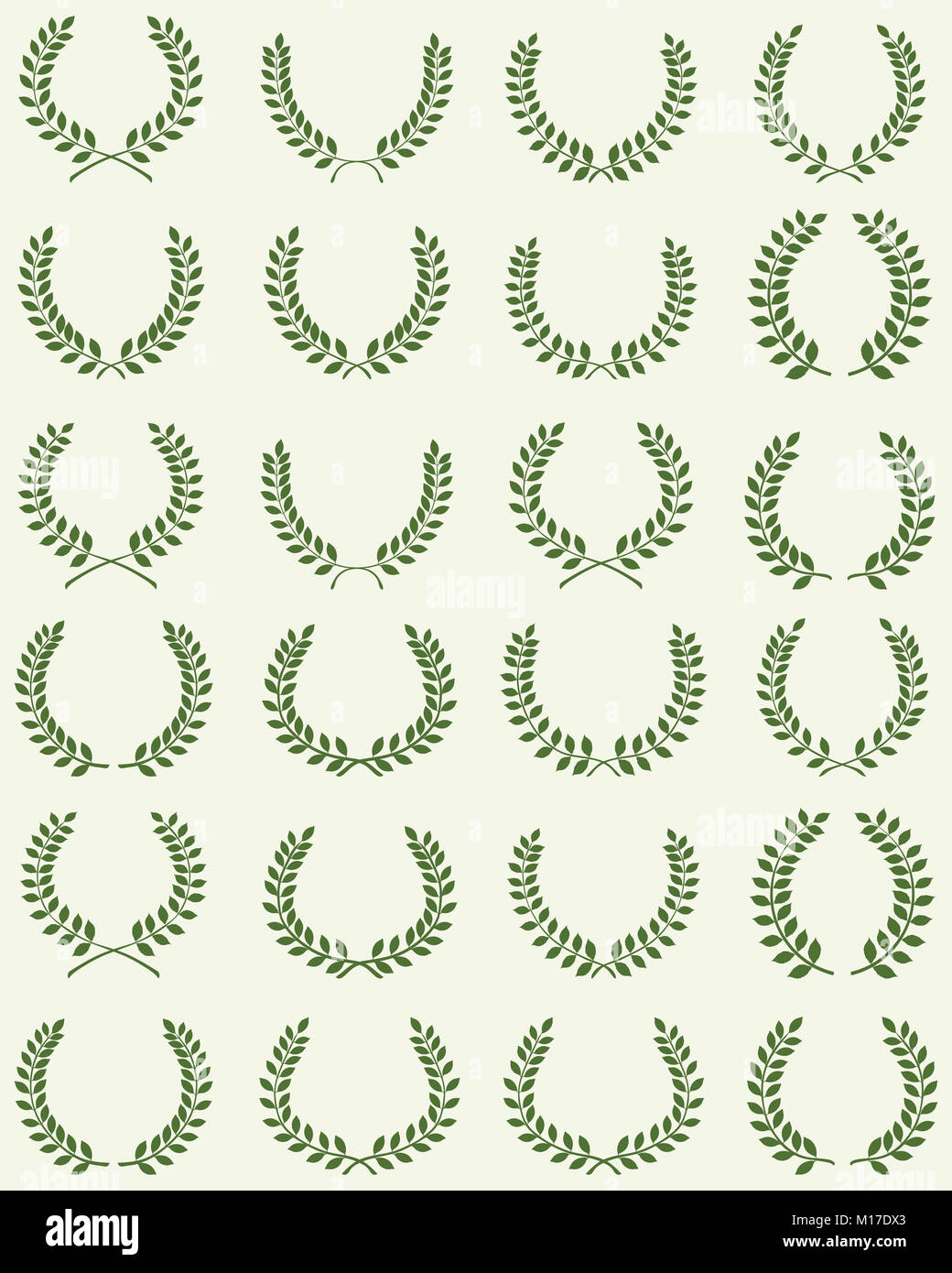 Silhouetten von Laurel Kränze, Vektor, Abbildung Stockfoto