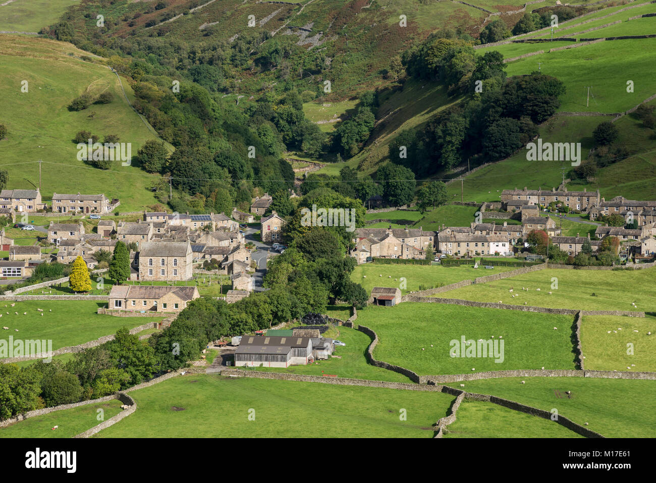 Die schöne Landschaft rund um Gunnerside in Swaledale, Yorkshire Dales, England. Stockfoto