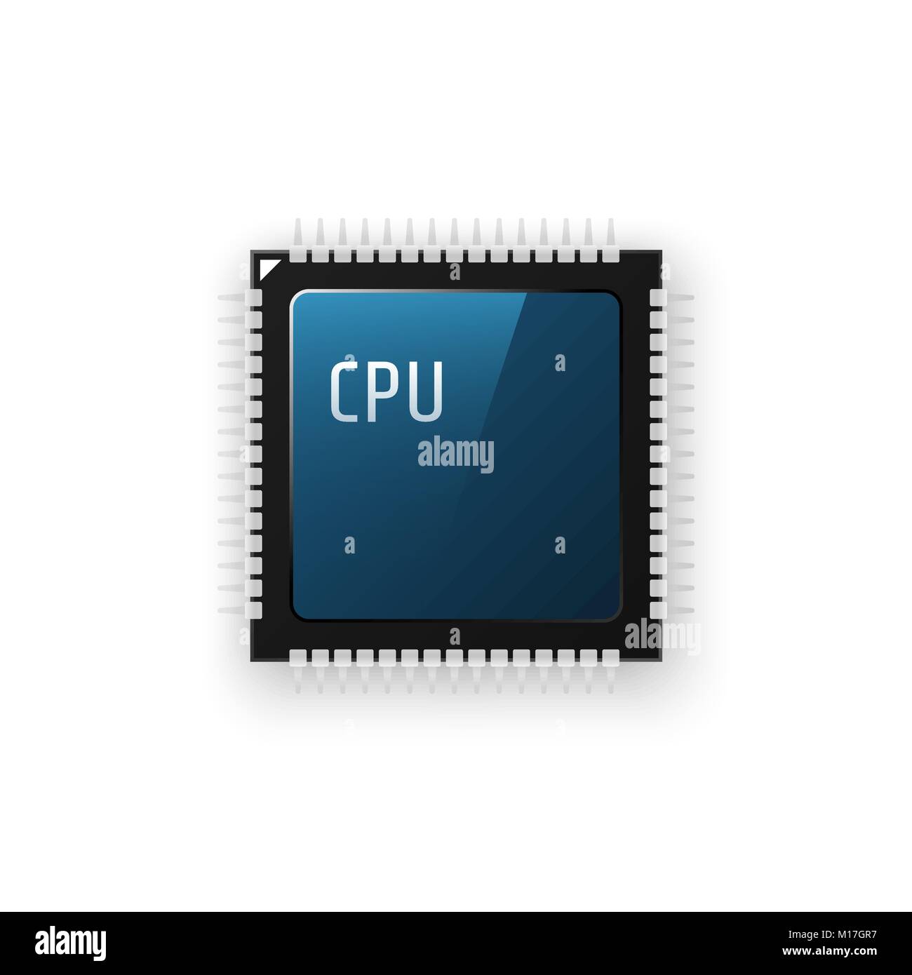 Microchip Prozessor auf weißem Hintergrund. Vector Illustration Stock Vektor