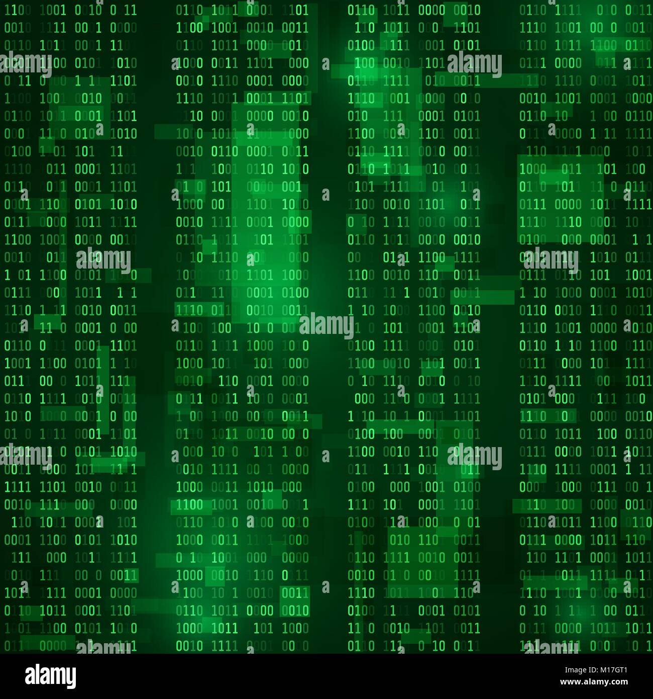 Matrix. codierte Bitstreams. Grüne vector Hintergrund Stock Vektor