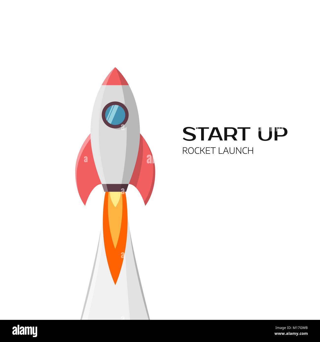 Start Projekt Konzept. Business Flat Design. Vector Illustration isoliert auf weißem Stock Vektor