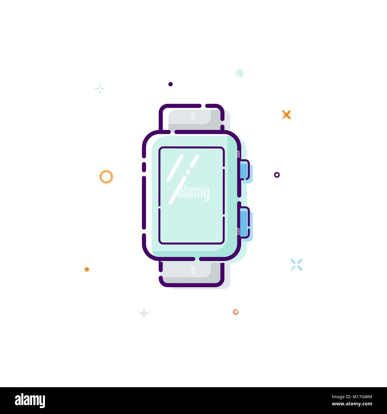 Konzept Smart watch Symbol. Dünne Linie flache Design Element. Vector Illustration auf weißem Hintergrund Stock Vektor