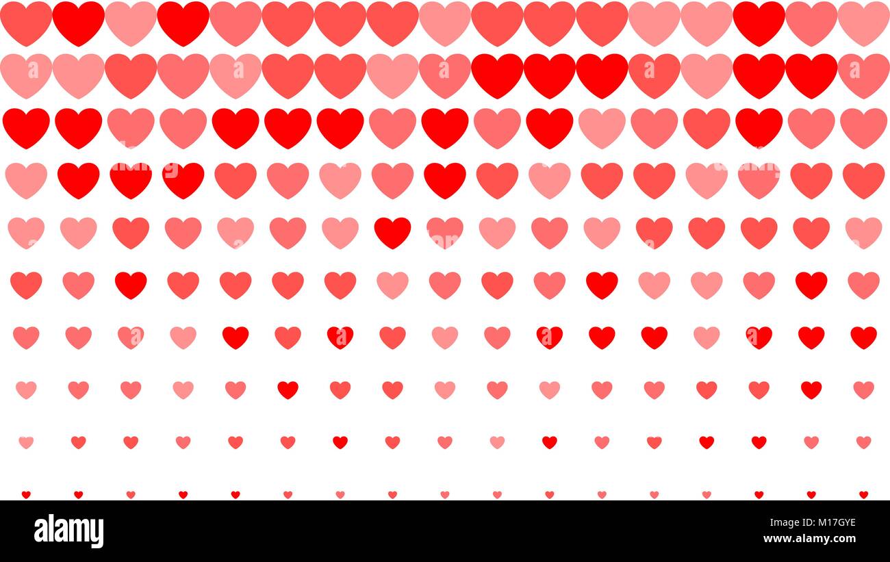 Herz halftone Hintergrund. Rotes Herz auf weißem Hintergrund. Vector Illustration. Valentinstag Karte Abdeckung Stock Vektor