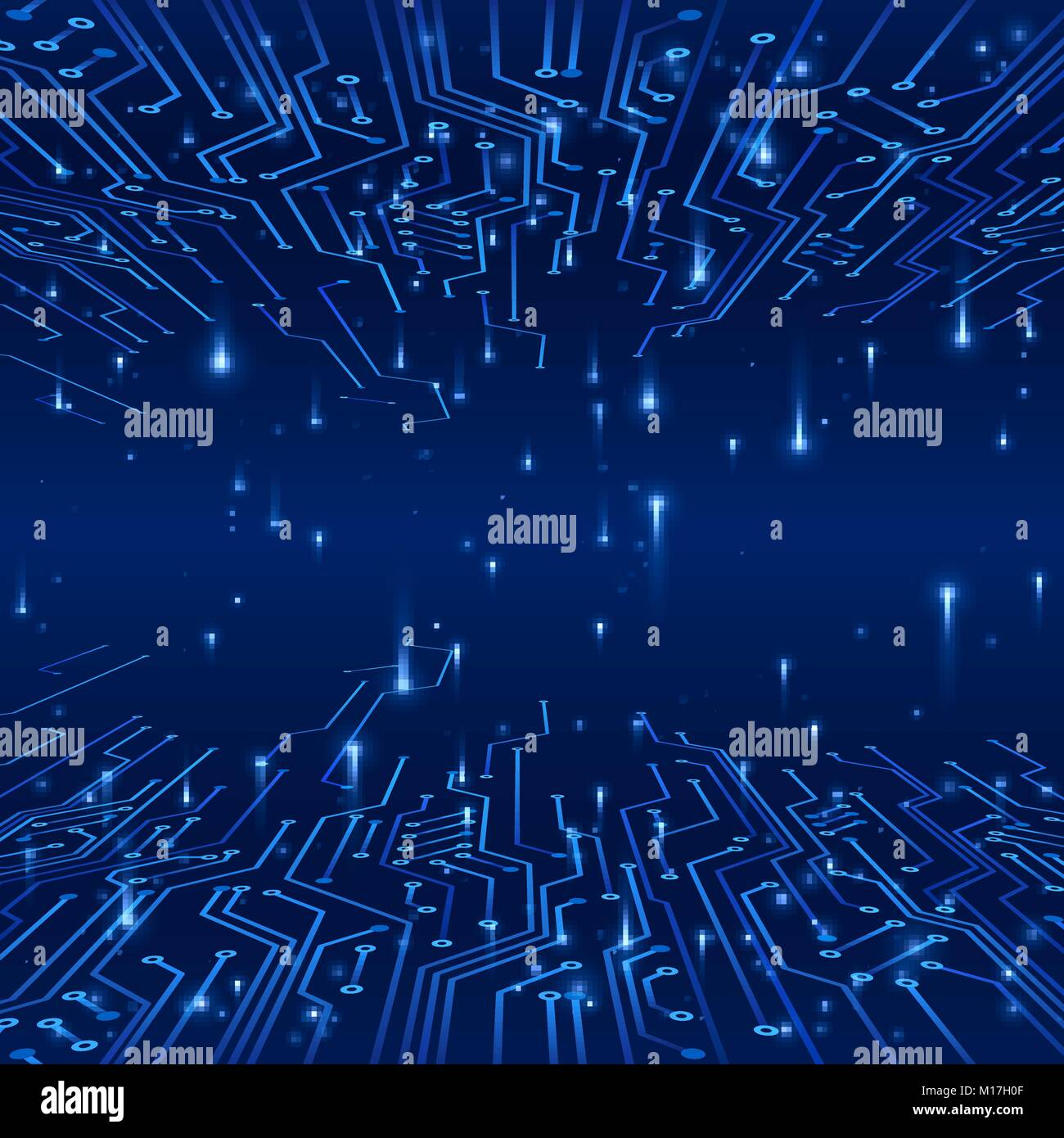 Cyberspace. Konzept eines futuristischen Hintergrund. Titel auf Kreis- und Datenaustausch in Form von Signalen. Vector Illustration Stock Vektor