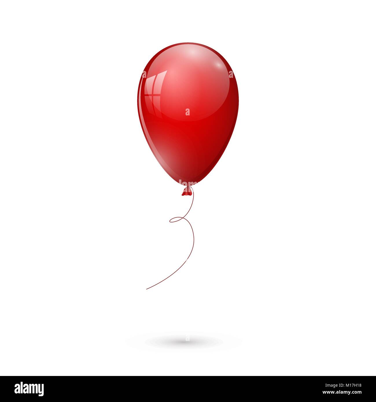 Rot glänzend Ballon auf weißem Hintergrund. Vector Illustration Stock Vektor