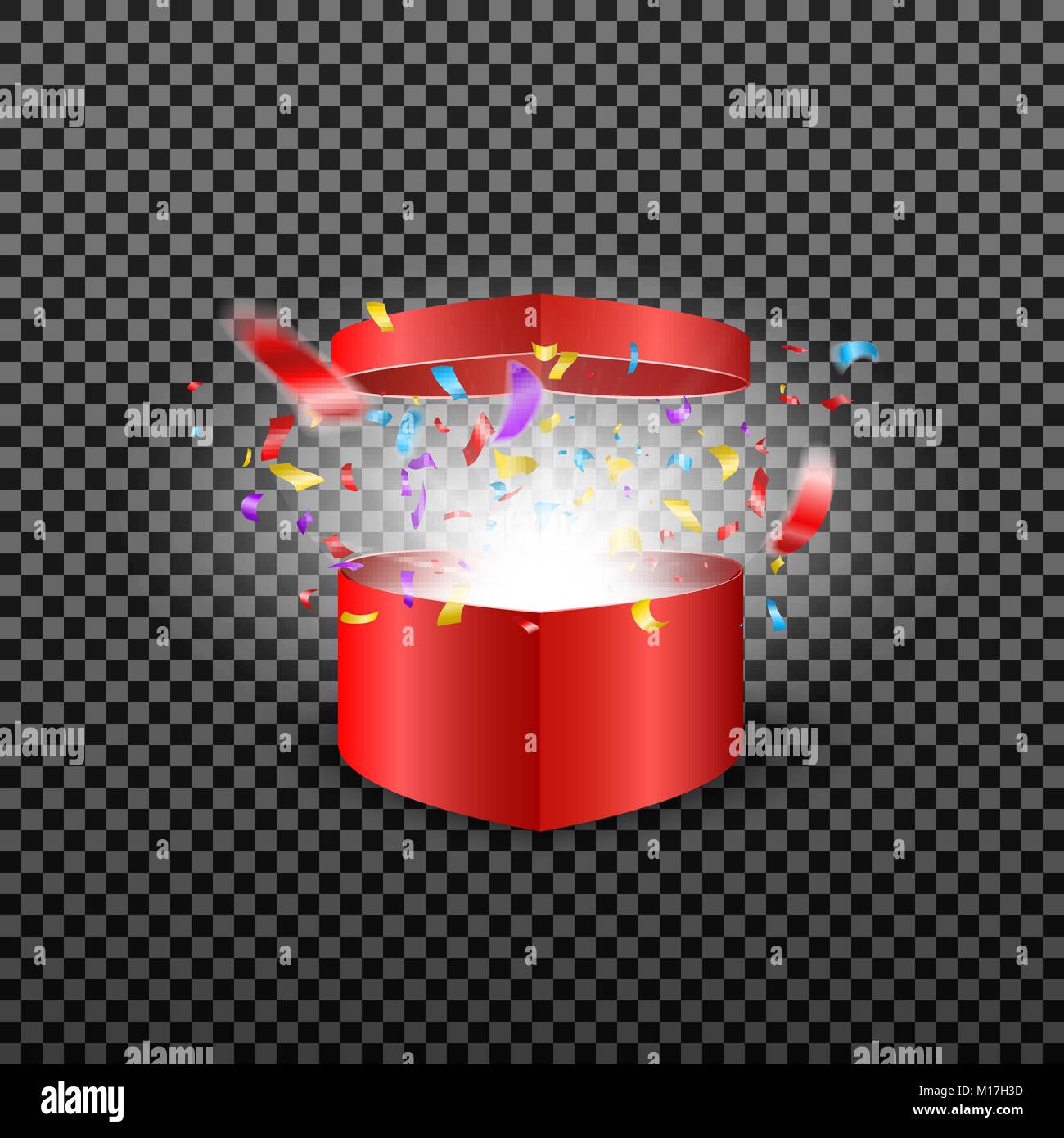 Konzept der Geschenkkarton für Frauen auf transparentem Hintergrund isoliert. Happy Valentines Tag oder birsday. Vector Illustration Stock Vektor