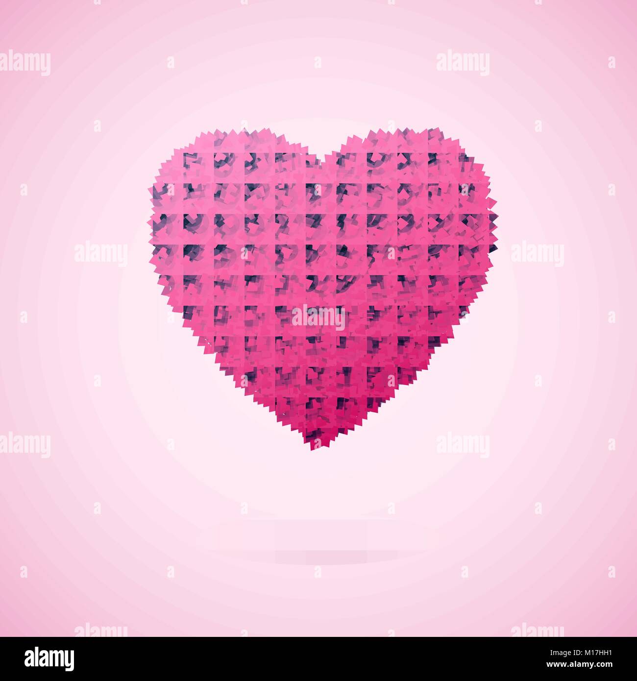 Rotes Herz. Bunte Herzen Bild. Romantik Valentinstag Vector Illustration auf rosa Hintergrund isoliert Stock Vektor