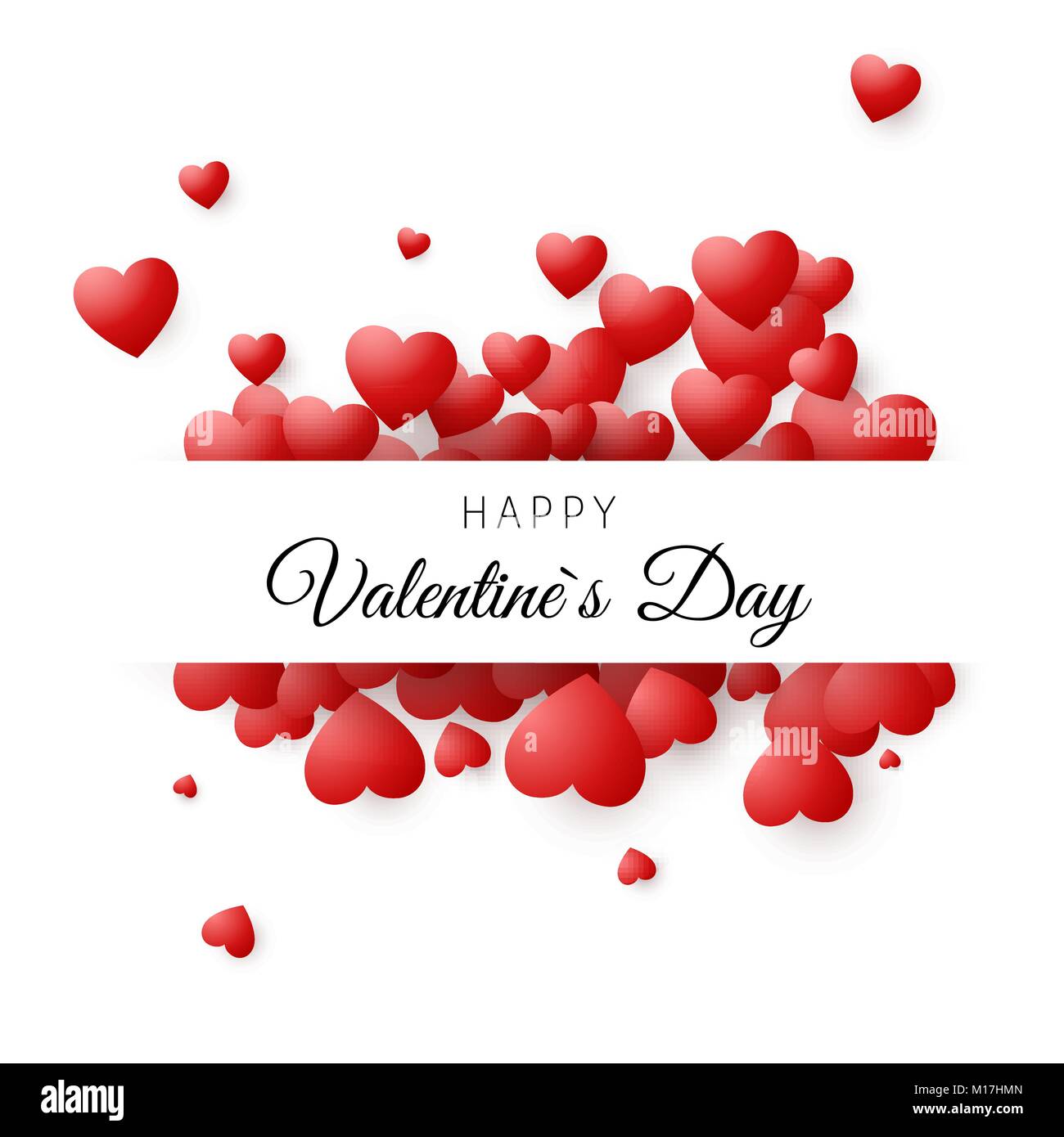 Bunte Karte - Happy Valentines Tag. Romantische Grußkarten-Konzept. Valentines Tag vector Hintergrund Stock Vektor