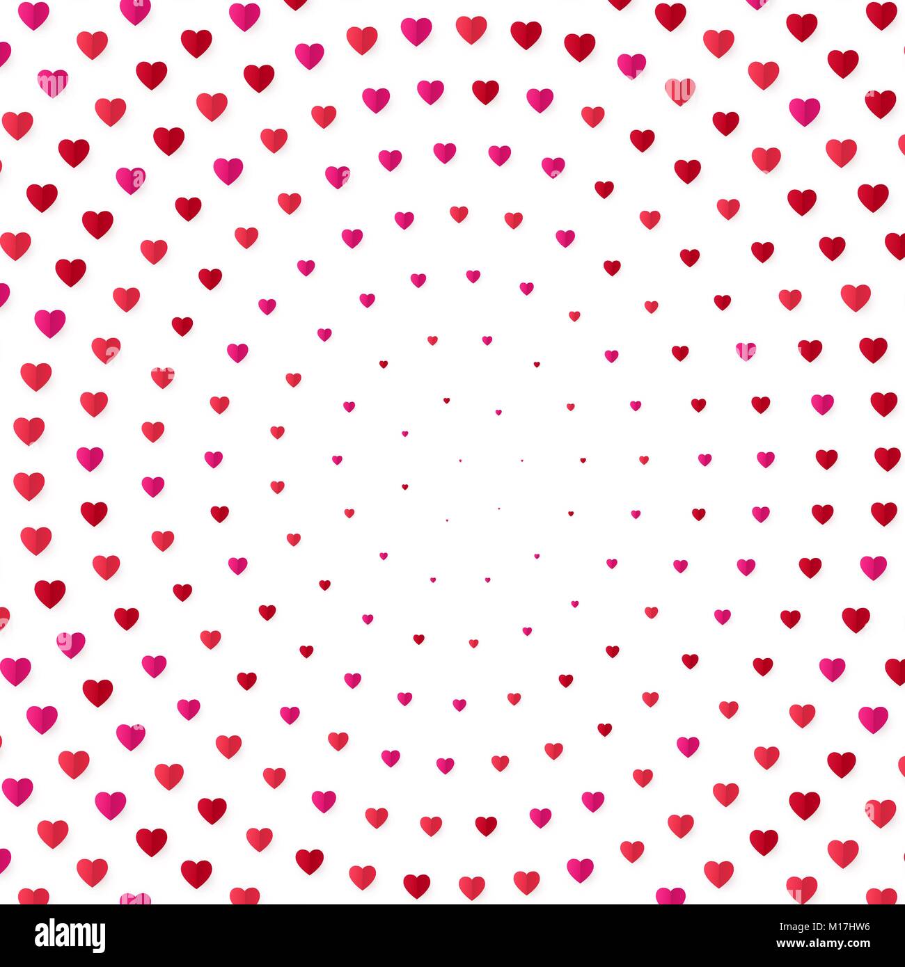 Herz halftone Farbe Hintergrund. Valentines Tag und Hochzeit Einladungskarte, Romantik und Liebe. Vector Illustration Stock Vektor