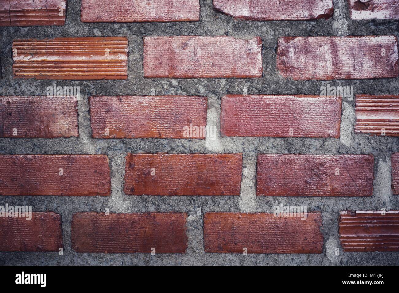 Red brick wall für Textur oder Hintergrund. Stockfoto