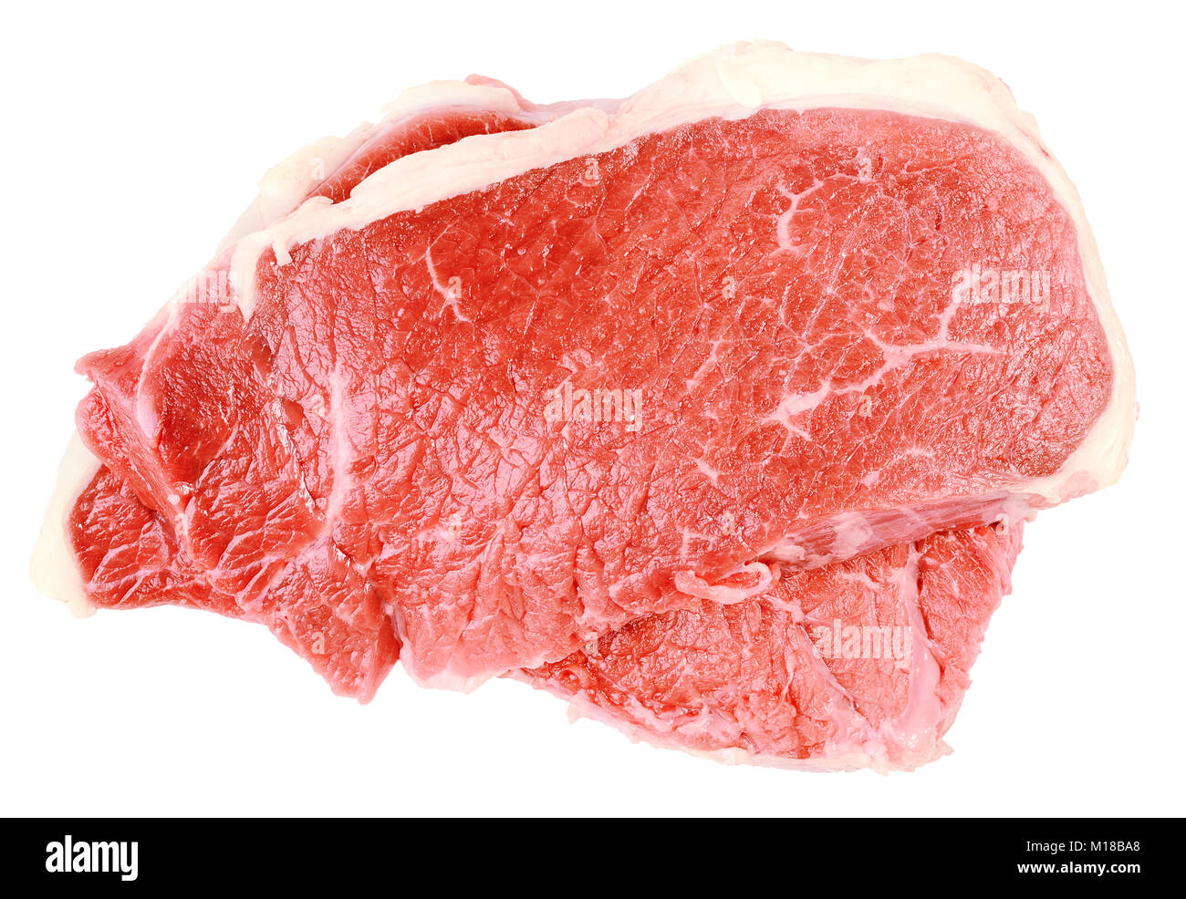 Frisches Fleisch isoliert auf Weiss. Die Maske. Stockfoto