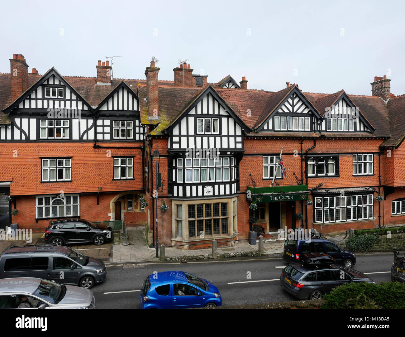 Das Crown Hotel, Lyndhurst, Hampshire, England, Großbritannien Stockfoto