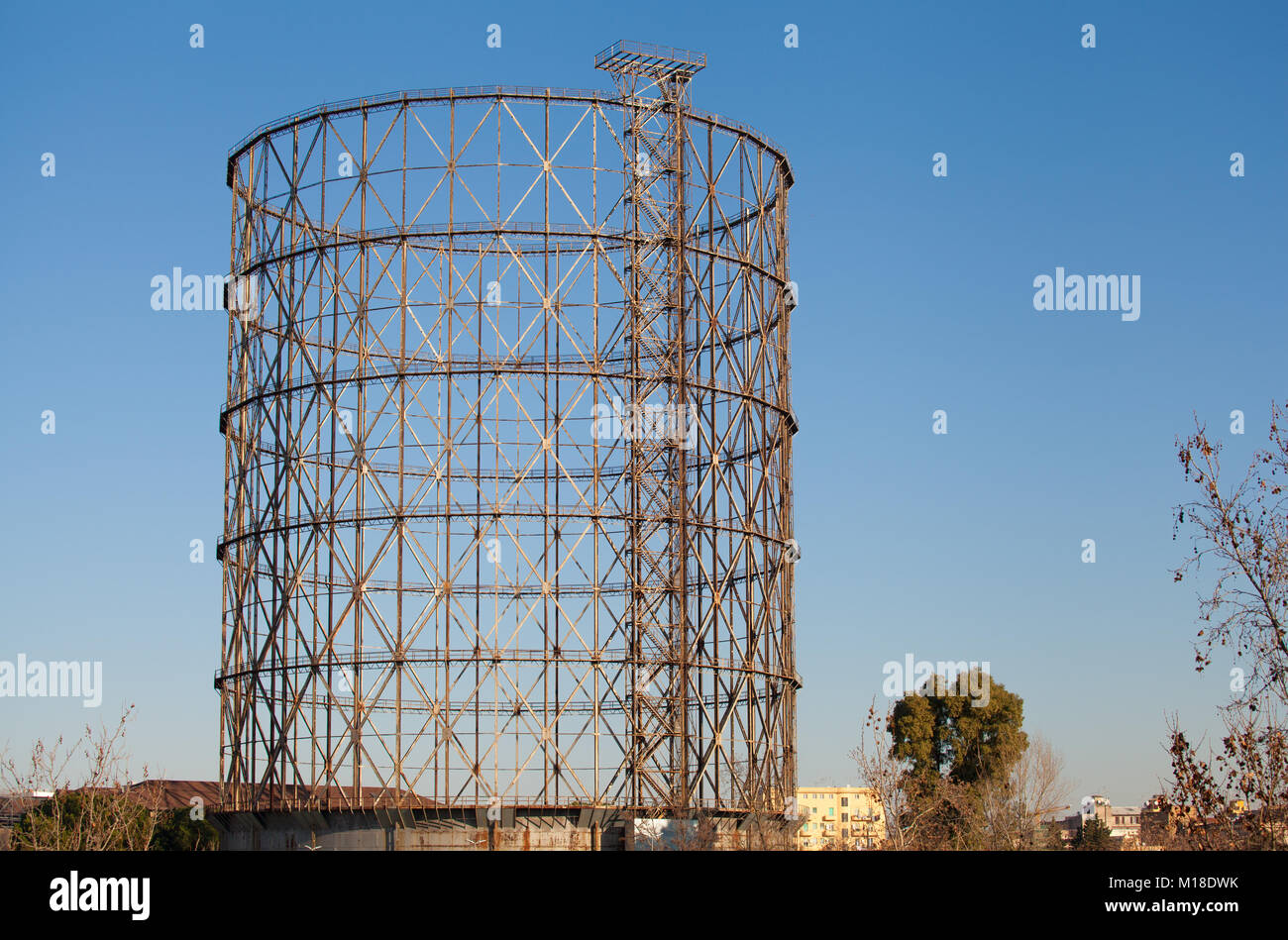 Archäologie der industriellen Architektur: alten Gasometer im Bezirk Ostiense (Rom, Italien) Stockfoto