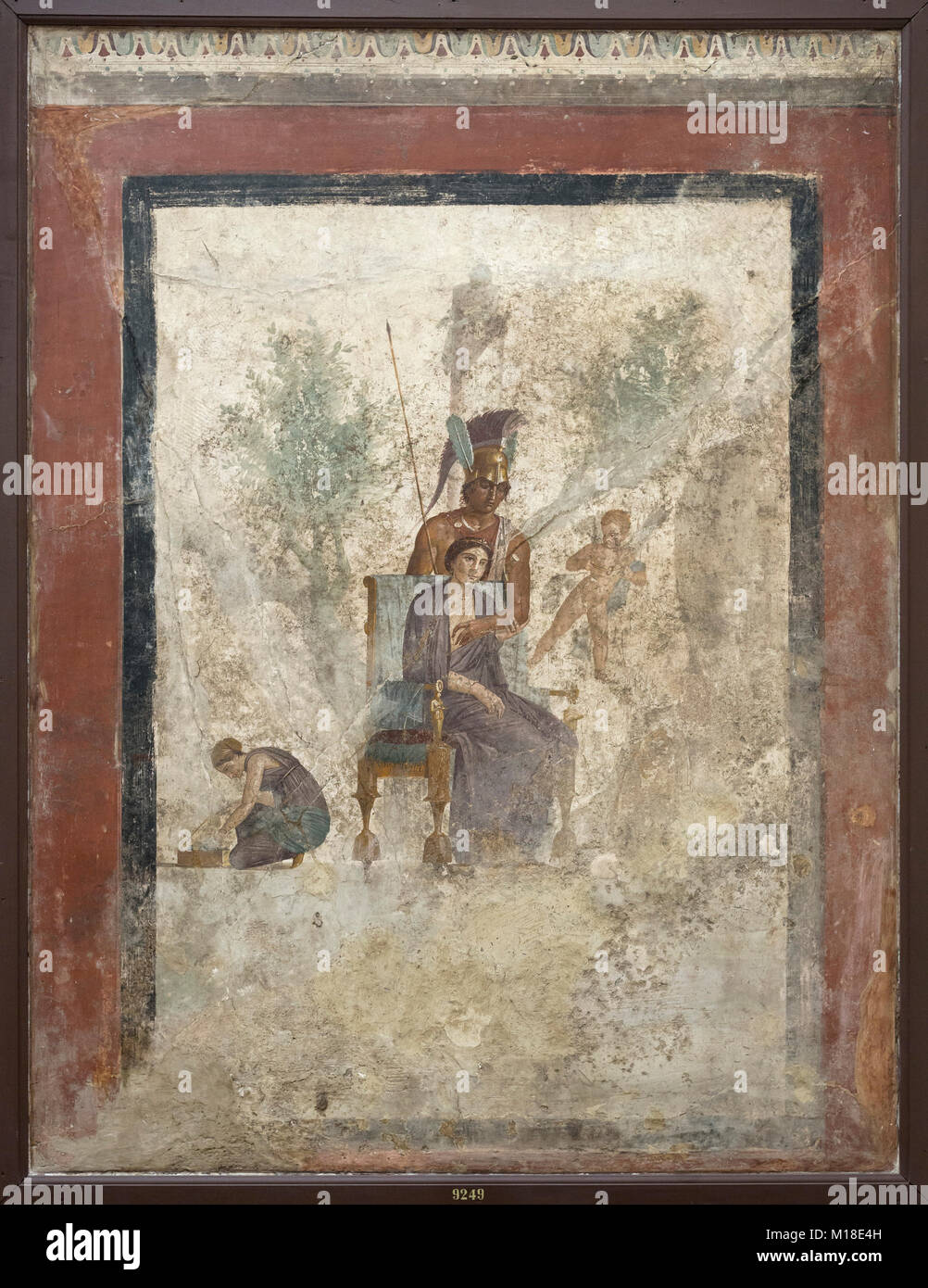 Neapel. Italien. Fresko der der Verführung der Venus von Mars. Museo Archeologico Nazionale di Napoli. Neapel Nationalen Archäologischen Museum. Stockfoto