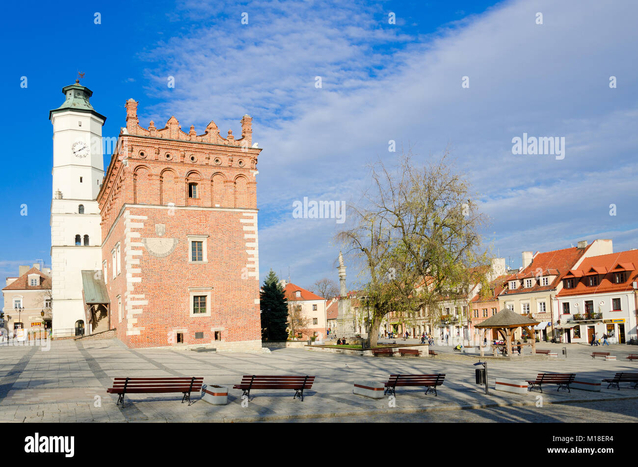 Rathaus am Alten Markt, Sandomierz, swietokrzyskie Westpommern, Polen, Europa. Stockfoto