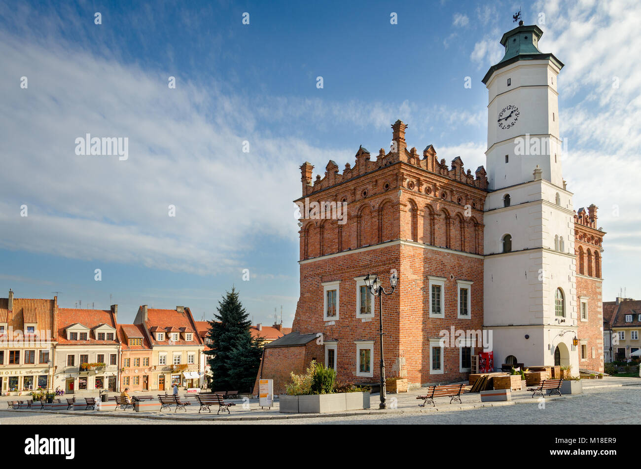 Rathaus am Alten Markt, Sandomierz, swietokrzyskie Westpommern, Polen, Europa. Stockfoto