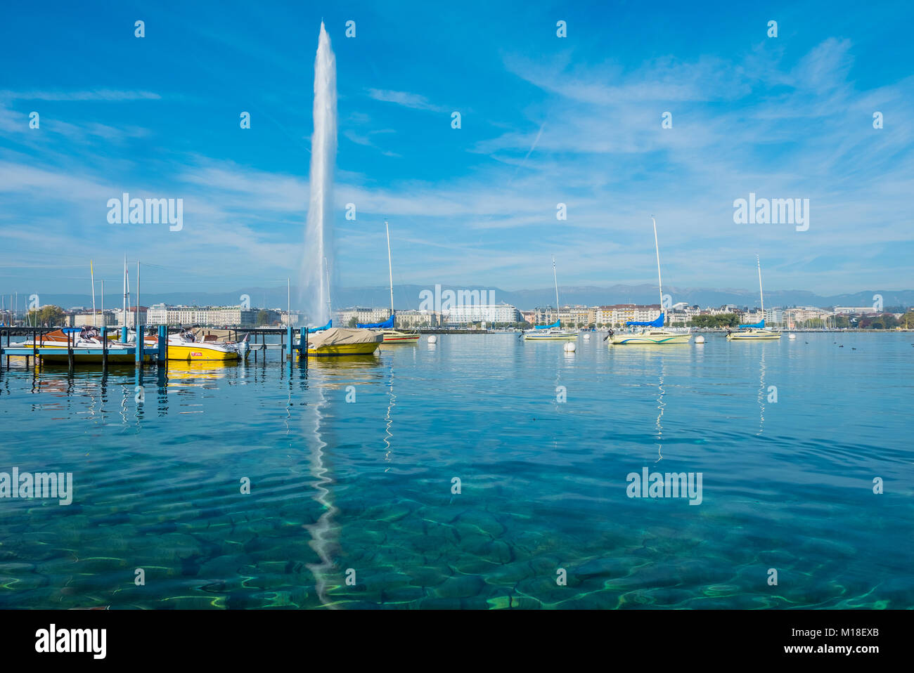 Den Genfer See in Genf, Schweiz Stockfoto