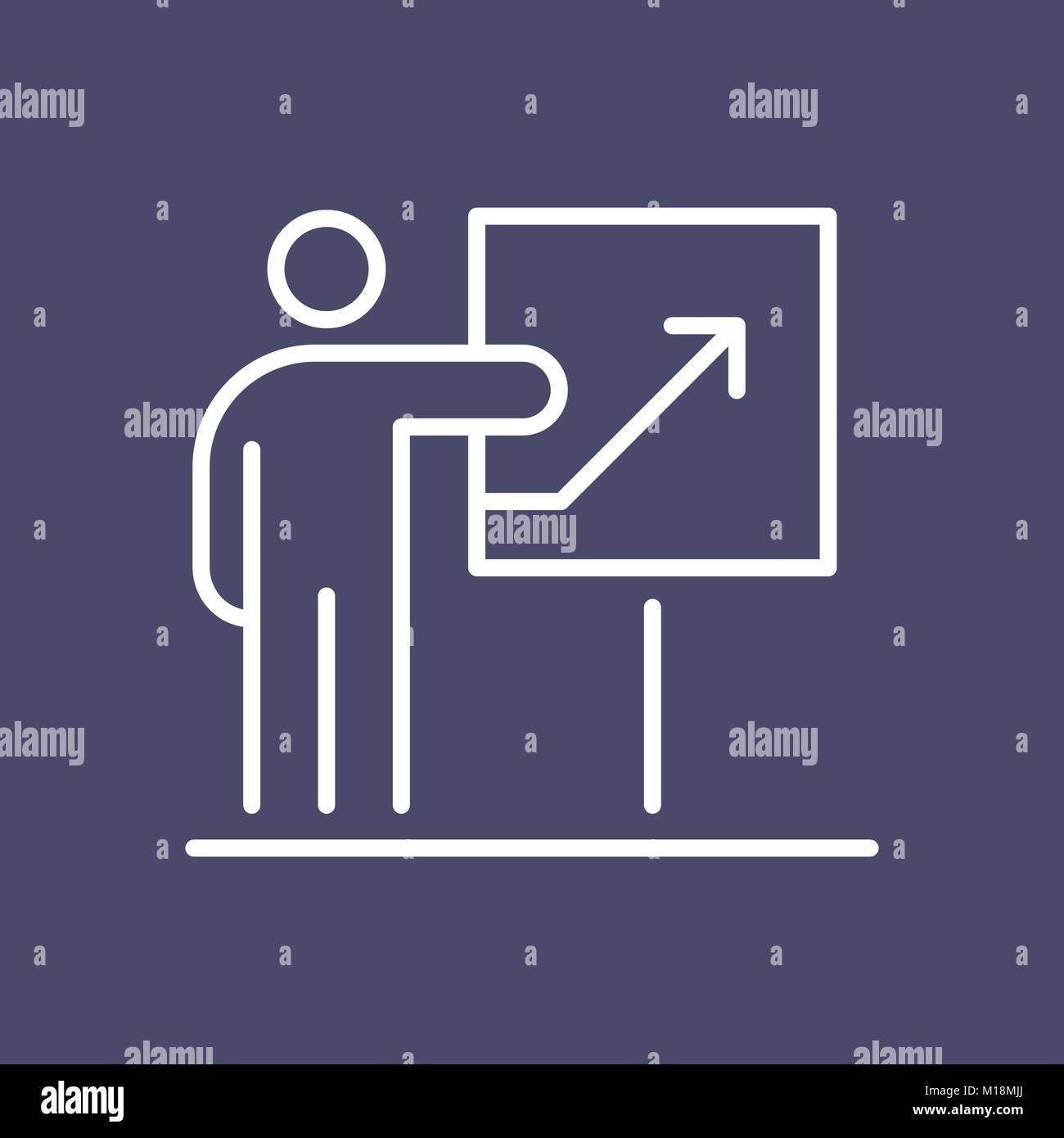 Präsentation Geschäftsleute Symbol einfache Linie flache Abbildung. Stock Vektor