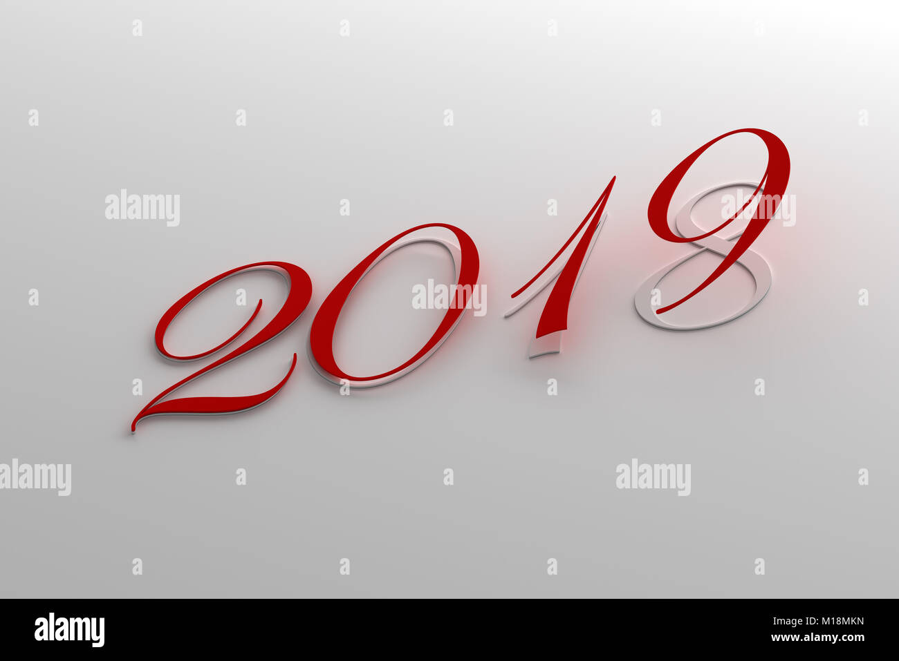Neue Jahr2019 und Alt 2018 Stockfoto